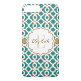 Monogramm-Aquamarin- und Goldfolie Case-Mate iPhone Hülle