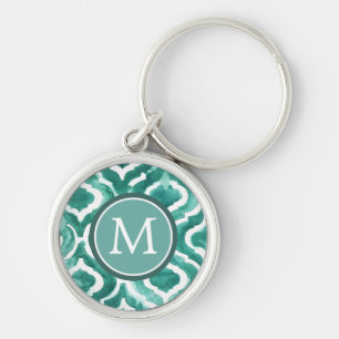 Monogramm  Aquamarine-Motiv IV Schlüsselanhänger