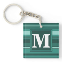 Monogramm aquamarine Streifen