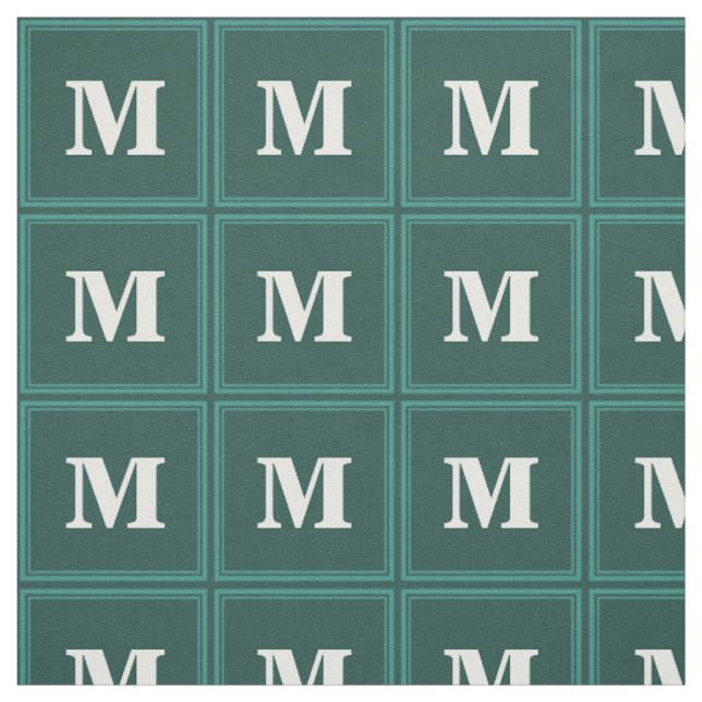 Monogramm aquamarine Streifen Stoff (Muster)