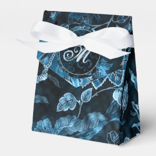 Monogramm Aquamariner Vintager Blumenzentententzel Geschenkschachtel
