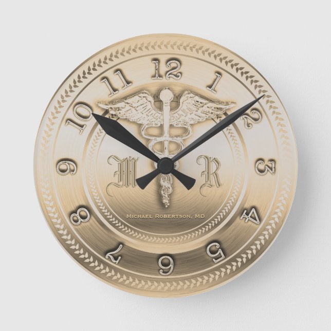 Monogramm Ärztin Medizinische Klinik Uhr (Vorderseite)