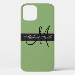 Monogramm Asparagus-Farbhintergrund Case-Mate iPhone Hülle