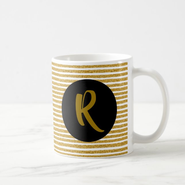 Monogramm auf der Tasse des Goldenen Glitzer (Rechts)