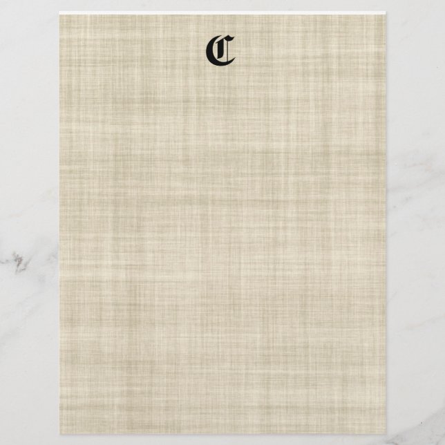 Monogramm auf Leinenschau Papier Hintergrund Flyer (Vorne)