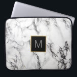 Monogramm auf Marmor Laptopschutzhülle<br><div class="desc">Monogramm auf Marmor</div>