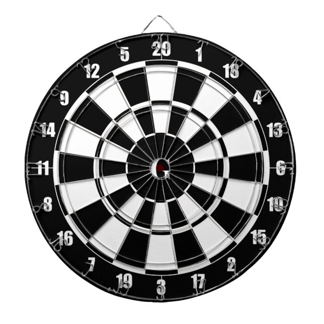 Monogramm auf Schwarz & Weiß Dartscheibe (vorne)