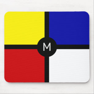 Monogramm auf stilvoller, von Mondrian inspirierte Mousepad