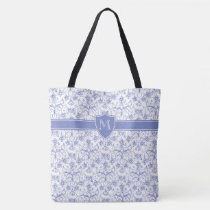 Monogramm auf stylisches Periwinkle Blue Ogee Must Tasche
