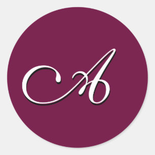 Monogramm-Aufkleber "A" individuell anpassbar Runder Aufkleber
