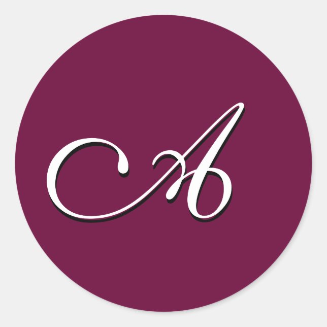 Monogramm-Aufkleber "A" individuell anpassbar Runder Aufkleber (Vorderseite)