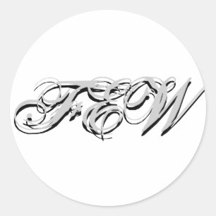 Monogramm-Aufkleber anpassbar Runder Aufkleber