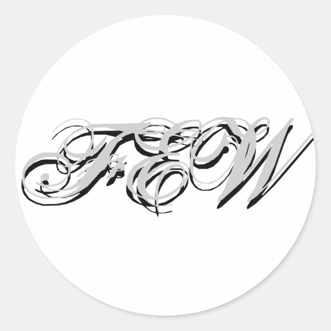 Monogramm-Aufkleber anpassbar Runder Aufkleber (Vorderseite)