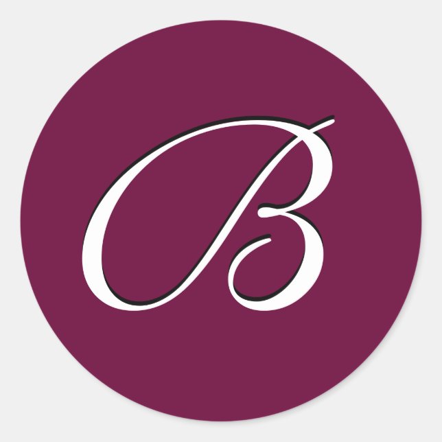 Monogramm-Aufkleber "B" individuell anpassbar Runder Aufkleber (Vorderseite)