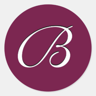 Monogramm-Aufkleber "B" individuell anpassbar Runder Aufkleber