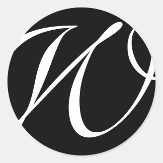 Monogramm-Aufkleber| D1 Runder Aufkleber