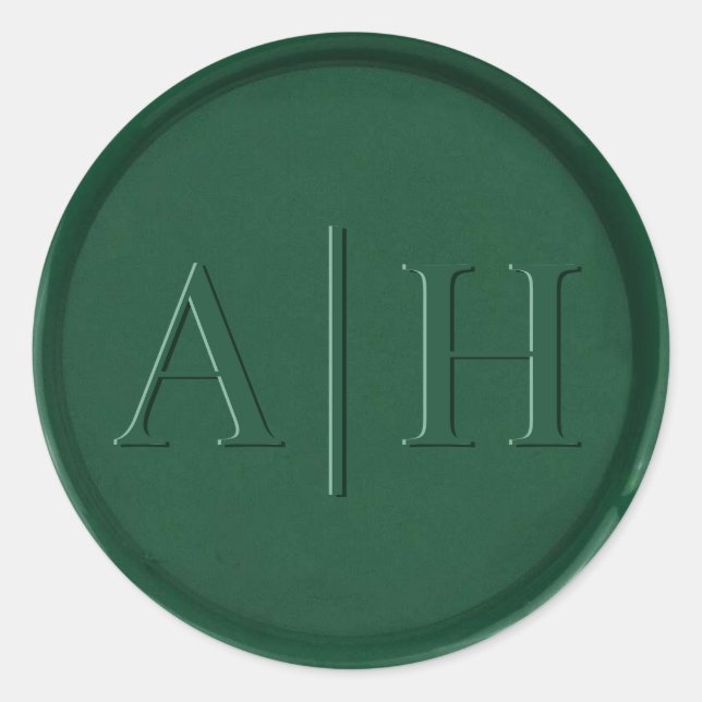 Monogramm Aufkleber für das Siegel Grüner Wachs (Vorderseite)