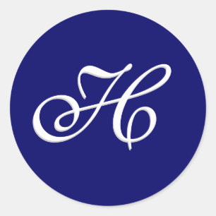 Monogramm-Aufkleber "H" individuell einstellbar Runder Aufkleber
