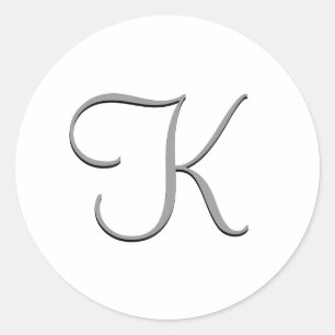 Monogramm-Aufkleber - "K" anpassbar Runder Aufkleber
