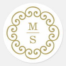 Monogramm-Aufkleber oder Monogramm-Hochzeitsticker