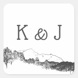 ⎥ Monogramm-Aufkleber Quadratischer Aufkleber