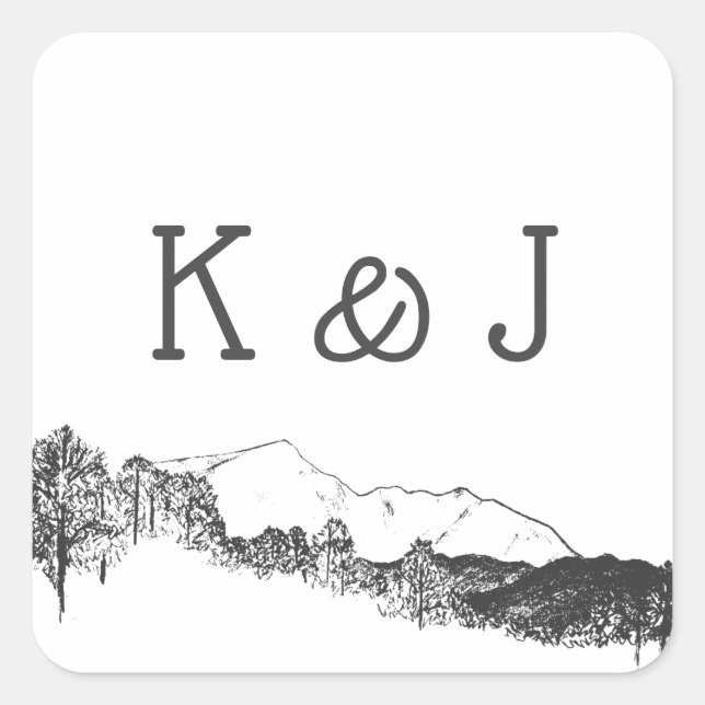 ⎥ Monogramm-Aufkleber Quadratischer Aufkleber (Vorderseite)
