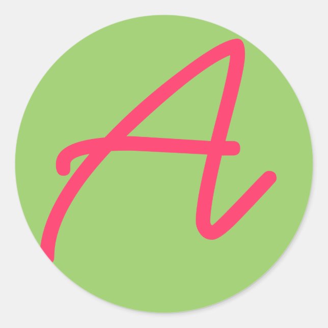 Monogramm-Aufkleber Runder Aufkleber (Vorderseite)