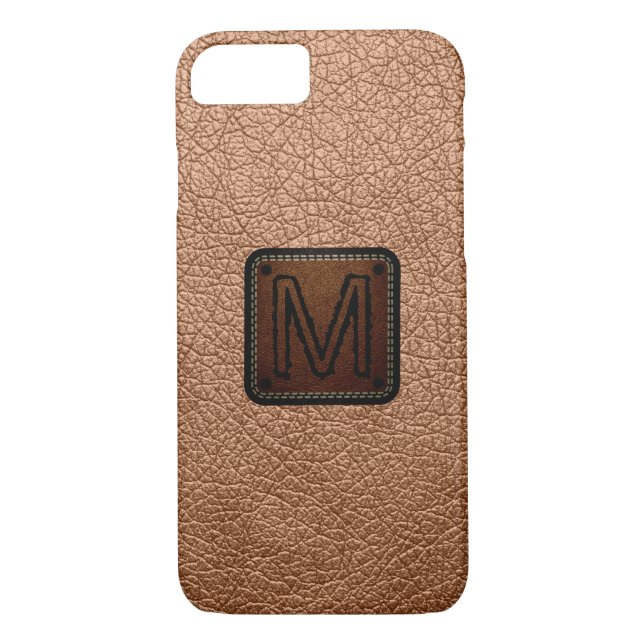 Monogramm aus antikem Messingleder Case-Mate iPhone Hülle (Rückseite)