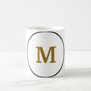 Monogramm aus einfachem Gold, personalisiert Kaffeetasse