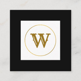 Monogramm aus einfachem Gold, personalisiert Quadratische Visitenkarte