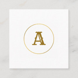 Monogramm aus einfachem Gold, personalisiert Quadratische Visitenkarte