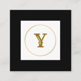 Monogramm aus einfachem Gold, personalisiert Quadratische Visitenkarte