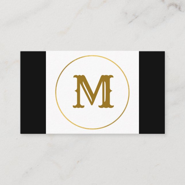 Monogramm aus einfachem Gold, personalisiert Visitenkarte (Vorderseite)