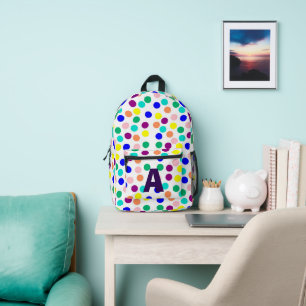 Monogramm aus farbigen Punkten Bedruckter Rucksack