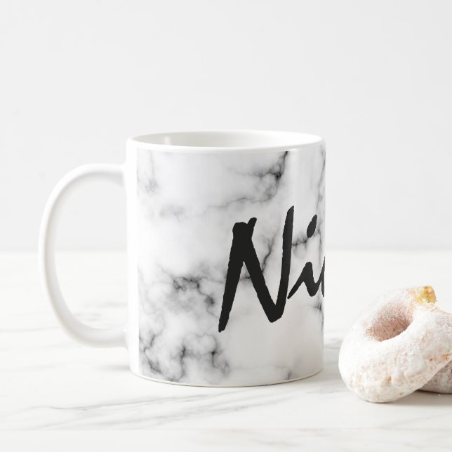 Monogramm aus feinem Marmor Kaffeetasse (Mit Donut)