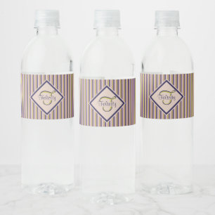 Monogramm aus Gold, Violett, Lila und rosa Streife