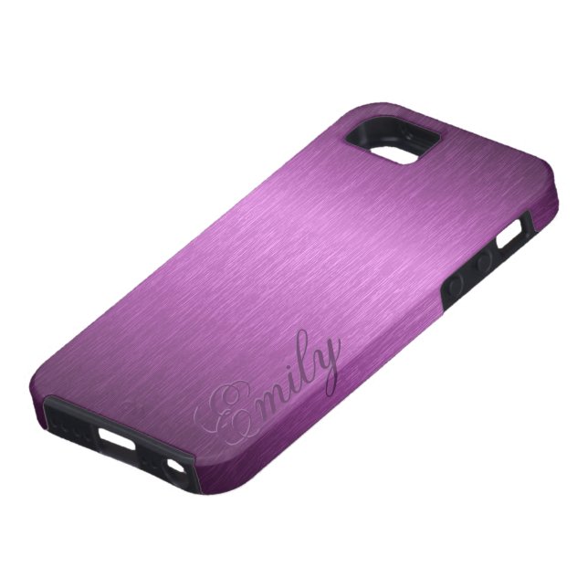 Monogramm aus lila metallisch gebürstetem Aluminiu Case-Mate iPhone Hülle (unten)