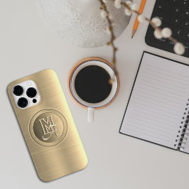 Monogramm aus metallischem Gold Case-Mate iPhone 14 Pro Max Hülle