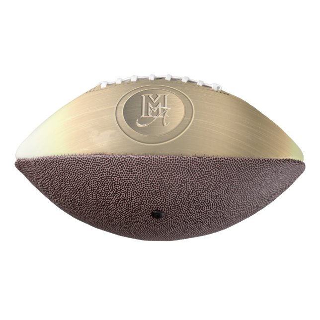 Monogramm aus metallischem Gold Football (Gedreht 270)