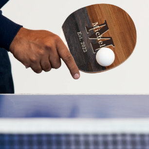 Monogramm aus modernem Holz 2 Stunden Tischtennis Schläger