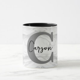 Monogramm aus modernem und klassischem Marmor Buch Tasse