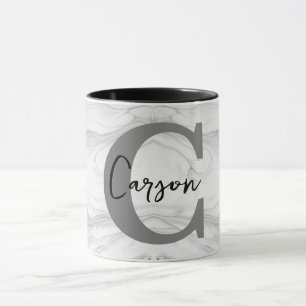 Monogramm aus modernem und klassischem Marmor Buch Tasse