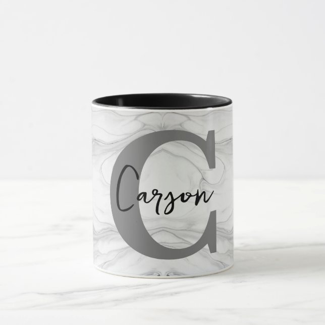 Monogramm aus modernem und klassischem Marmor Buch Tasse (Zentrum)