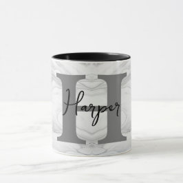 Monogramm aus modernem und klassischem Marmor Buch Tasse