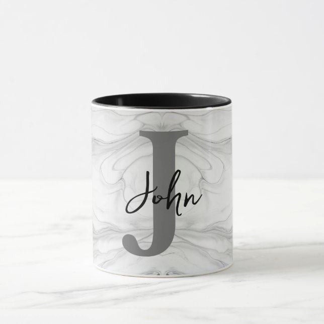 Monogramm aus modernem und klassischem Marmor, Let Tasse (Zentrum)