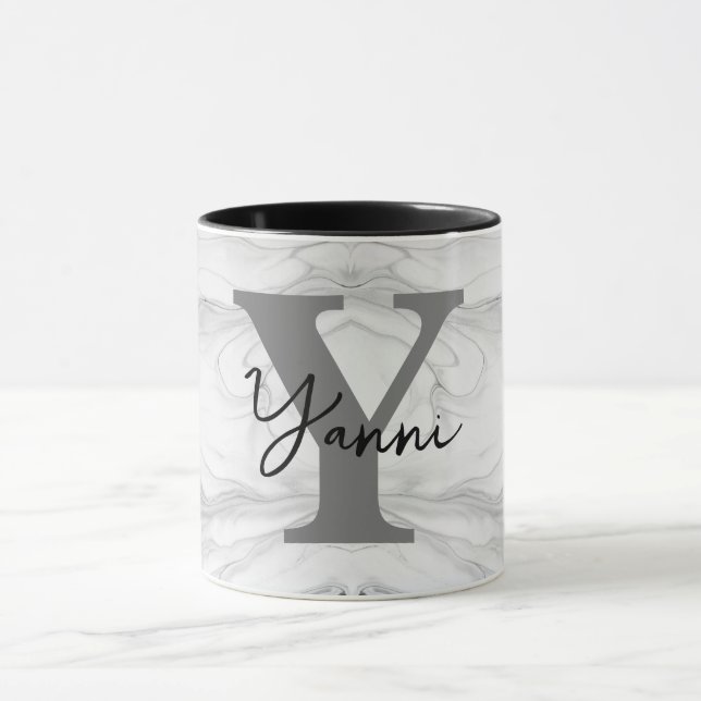 Monogramm aus modernem und klassischem Marmor Y Tasse (Zentrum)