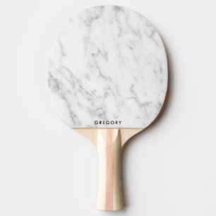 Monogramm aus personalisiertem weißem und grauem M Tischtennis Schläger