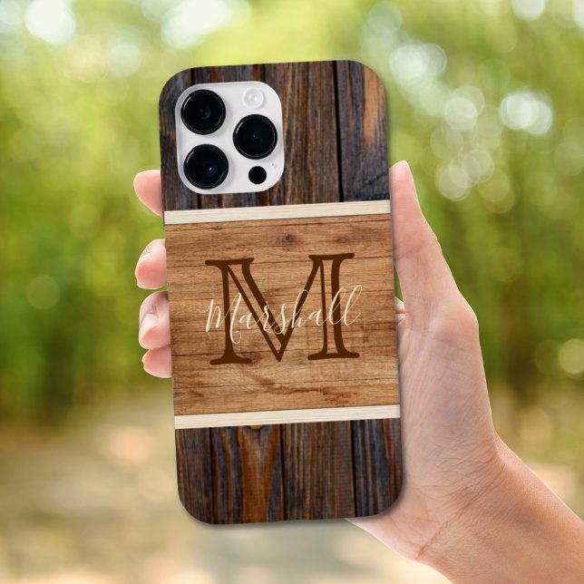 Monogramm aus rustikalem Holz Case-Mate iPhone 14 Pro Max Hülle (Von Creator hochgeladen)