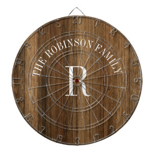 Monogramm aus rustikalem Holz Dartscheibe