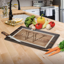 Monogramm aus rustikalem Holz Schneidebrett